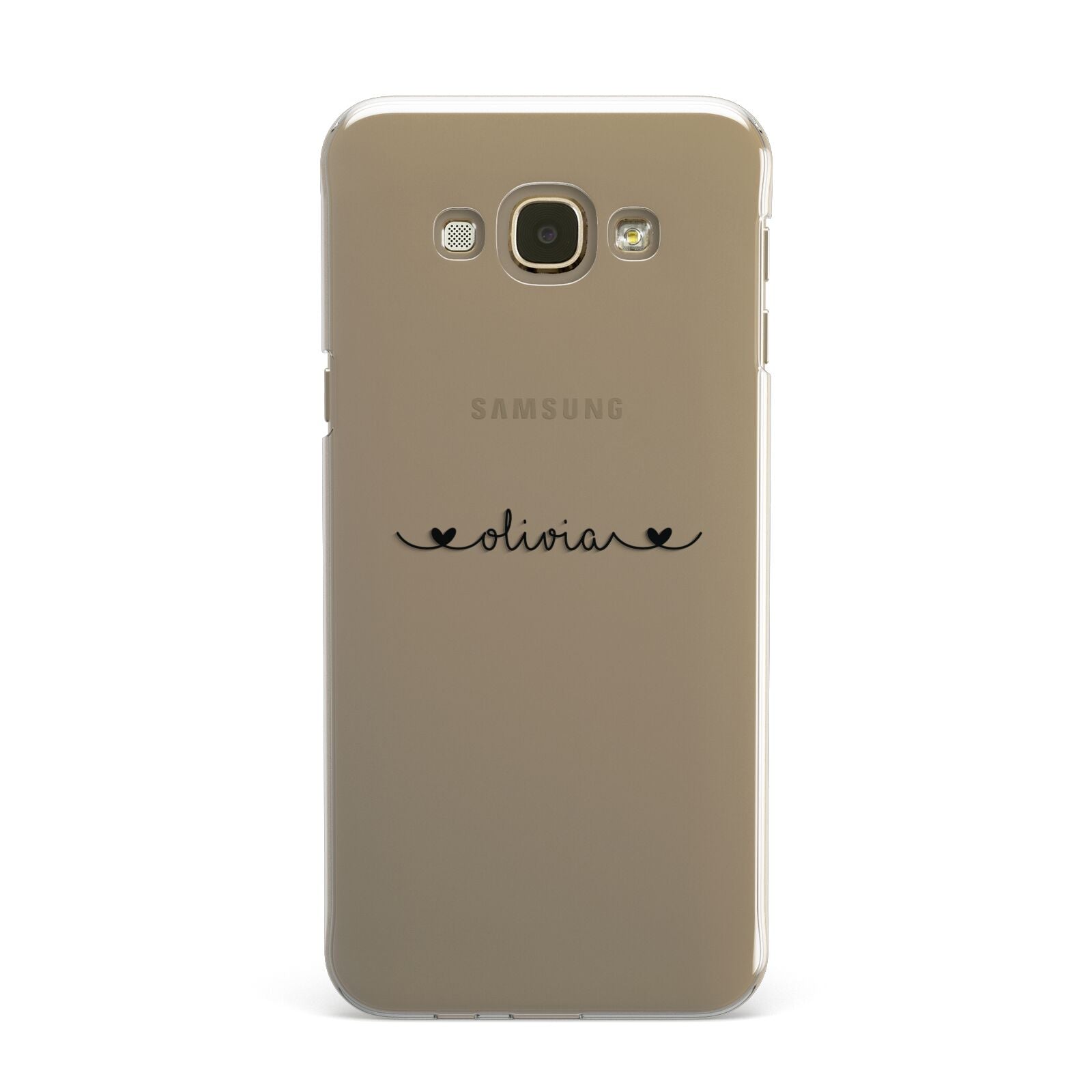 Personalised Black Handwritten Name Hearts Clear Samsung Galaxy A8 Case