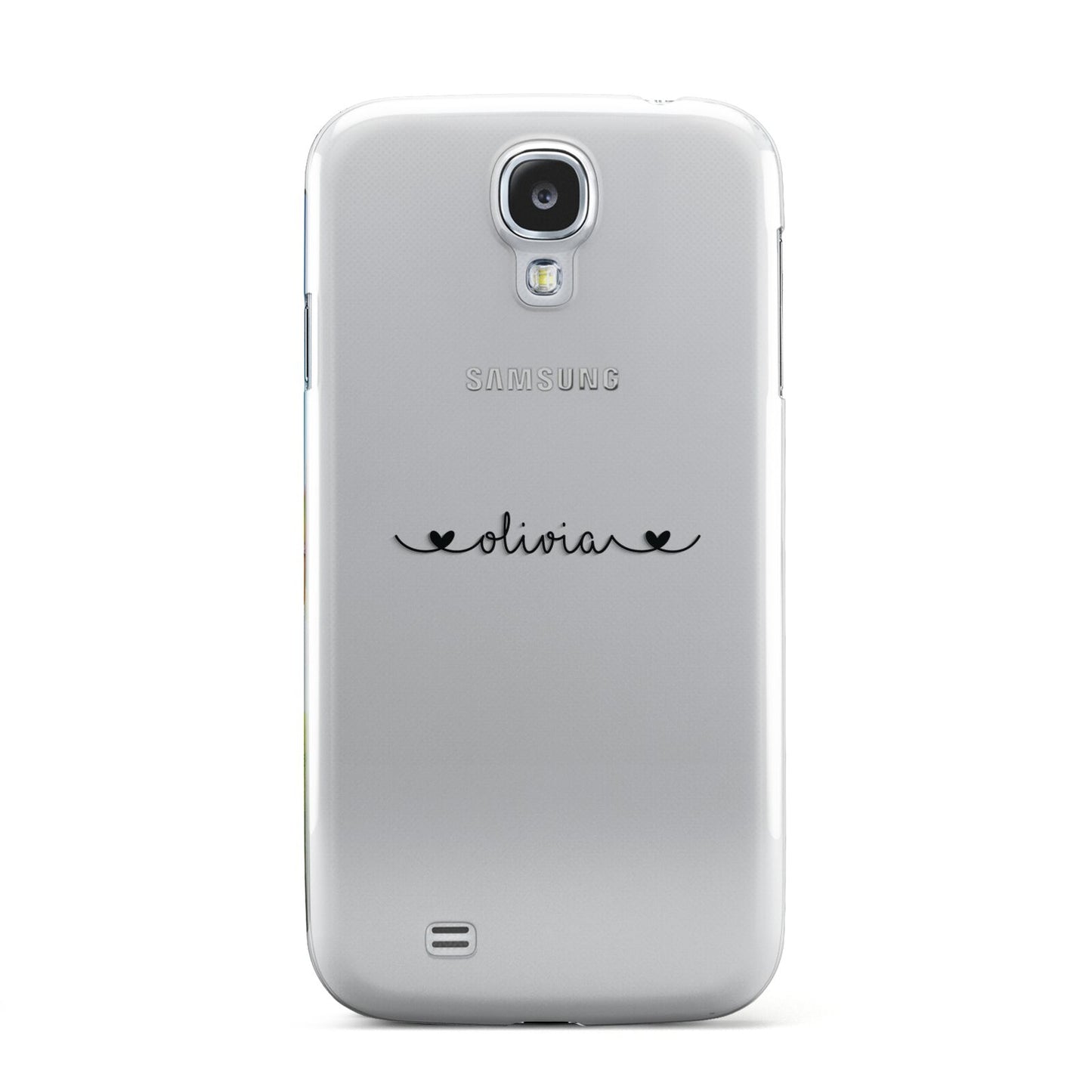 Personalised Black Handwritten Name Hearts Clear Samsung Galaxy S4 Case