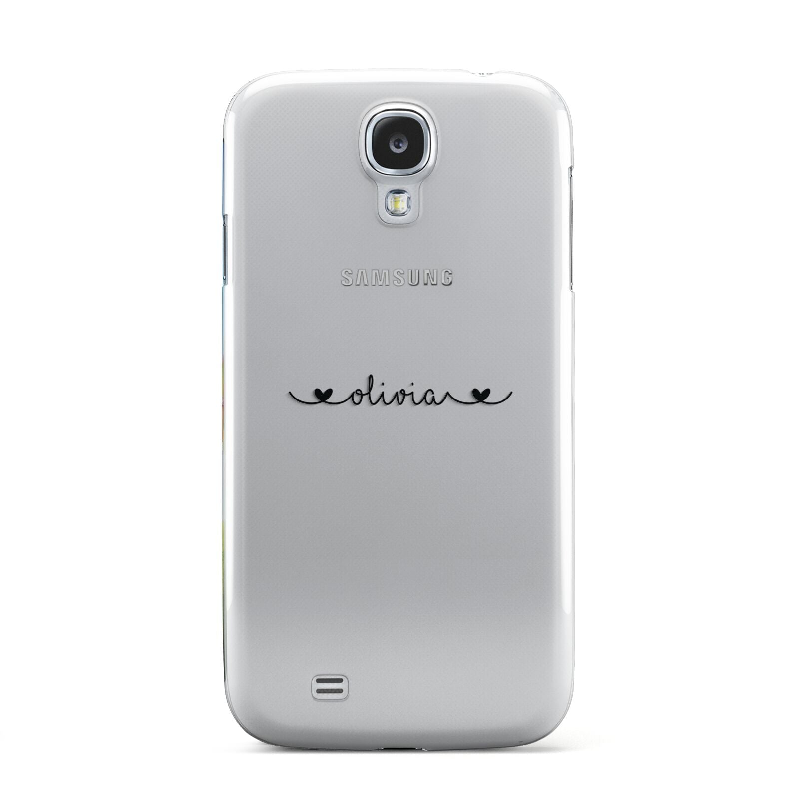 Personalised Black Handwritten Name Hearts Clear Samsung Galaxy S4 Case