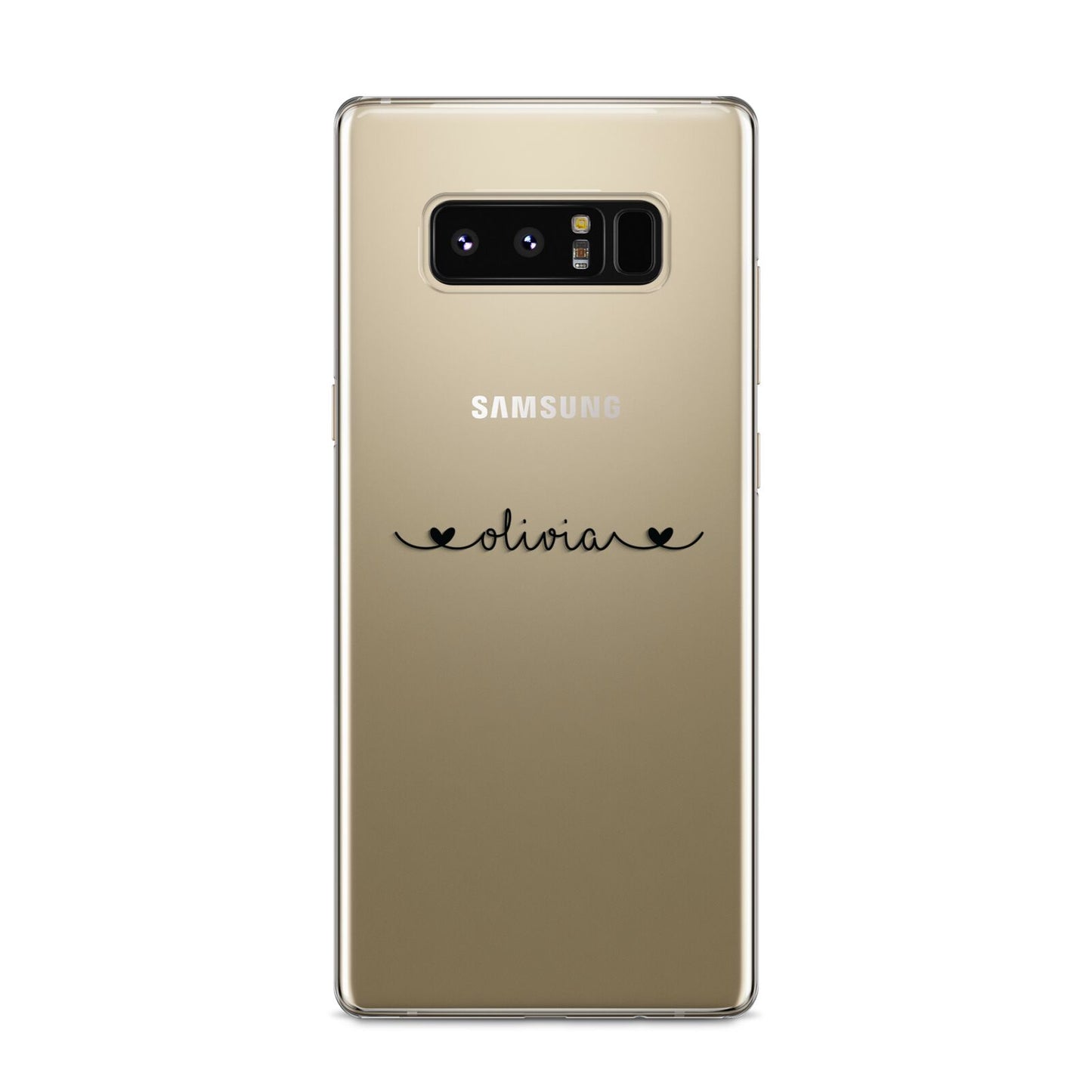 Personalised Black Handwritten Name Hearts Clear Samsung Galaxy S8 Case