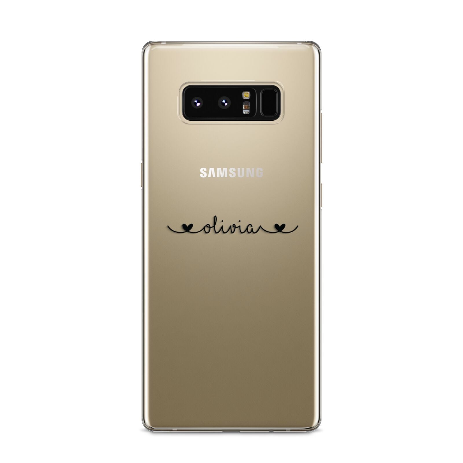 Personalised Black Handwritten Name Hearts Clear Samsung Galaxy S8 Case