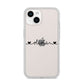 Personalised Black Handwritten Name Hearts Clear iPhone 14 Clear Tough Case Starlight