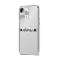 Personalised Black Handwritten Name Hearts Clear iPhone 14 Pro Max Clear Tough Case Silver Angled Image
