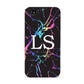 Personalised Black Holographic Marble Initials Apple iPhone 4s Case
