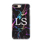 Personalised Black Holographic Marble Initials Apple iPhone 7 8 Plus 3D Tough Case