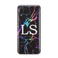 Personalised Black Holographic Marble Initials Huawei Nova 3 Phone Case