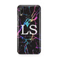 Personalised Black Holographic Marble Initials Huawei P20 Lite Phone Case