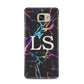 Personalised Black Holographic Marble Initials Samsung Galaxy A5 2016 Case on gold phone
