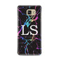 Personalised Black Holographic Marble Initials Samsung Galaxy A7 2016 Case on gold phone
