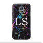Personalised Black Holographic Marble Initials Samsung Galaxy S5 Mini Case