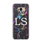Personalised Black Holographic Marble Initials Samsung Galaxy S8 Plus Case