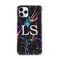 Personalised Black Holographic Marble Initials iPhone 11 Pro 3D Snap Case