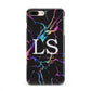 Personalised Black Holographic Marble Initials iPhone 8 Plus 3D Snap Case on Gold Phone