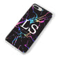 Personalised Black Holographic Marble Initials iPhone 8 Plus Bumper Case on Silver iPhone Alternative Image