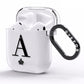 Personalised Black Initial Crown Clear AirPods Clear Case Side Image