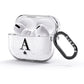 Personalised Black Initial Crown Clear AirPods Glitter Case 3rd Gen Side Image