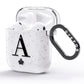 Personalised Black Initial Crown Clear AirPods Glitter Case Side Image