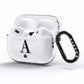 Personalised Black Initial Crown Clear AirPods Pro Clear Case Side Image