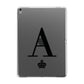 Personalised Black Initial Crown Clear Apple iPad Grey Case