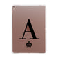 Personalised Black Initial Crown Clear Apple iPad Rose Gold Case