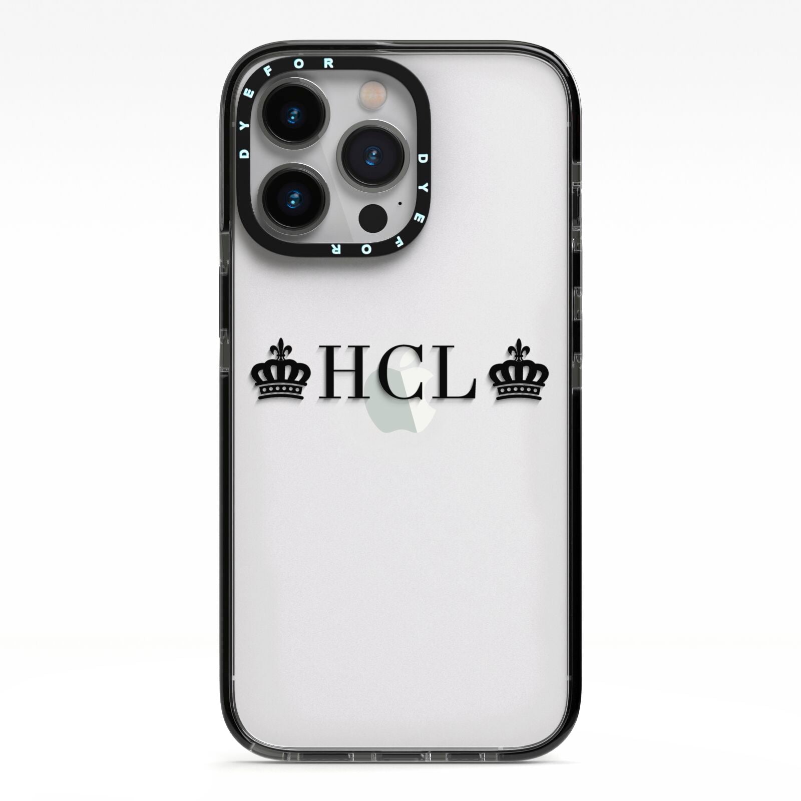 Personalised Black Initials Crowns Clear Apple iPhone Case Dyefor