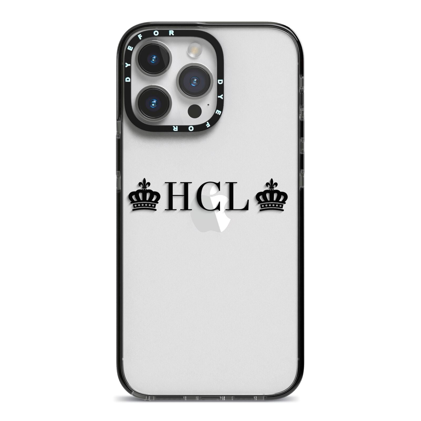 Personalised Black Initials Crowns Clear Apple iPhone Case Dyefor