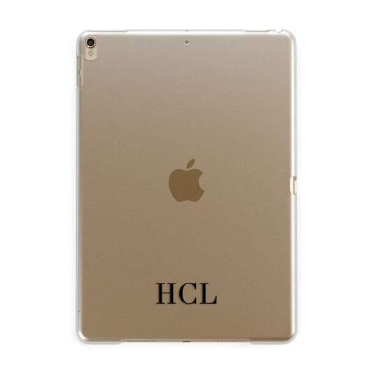 Personalised Black Initials Bottom Clear Custom Apple iPad Gold Case