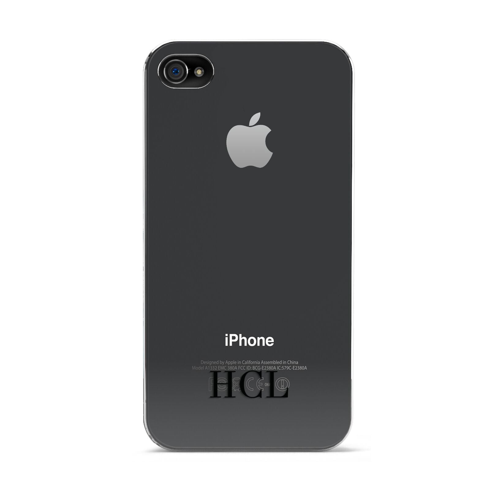 Personalised Black Initials Bottom Clear Custom Apple iPhone 4s Case