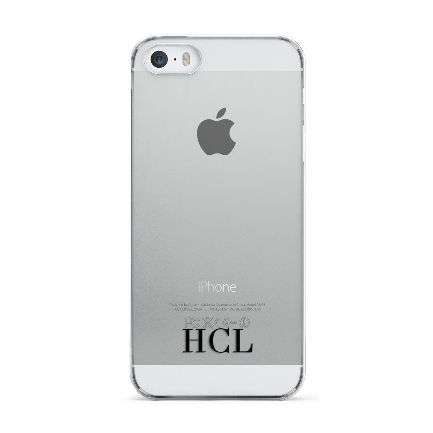Personalised Black Initials Bottom Clear Custom Apple iPhone 5 Case