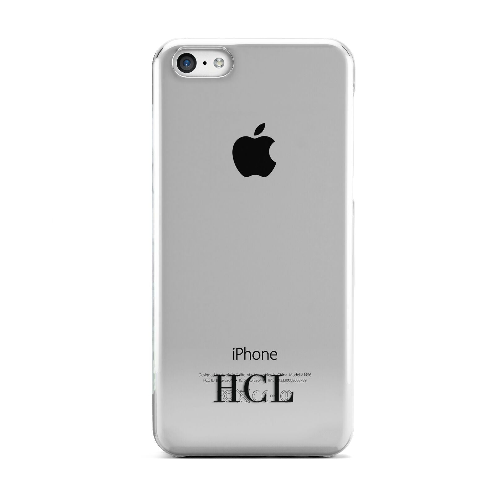 Personalised Black Initials Bottom Clear Custom Apple iPhone 5c Case