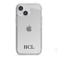 Personalised Black Initials Bottom Clear Custom iPhone 13 Mini TPU Impact Case with White Edges