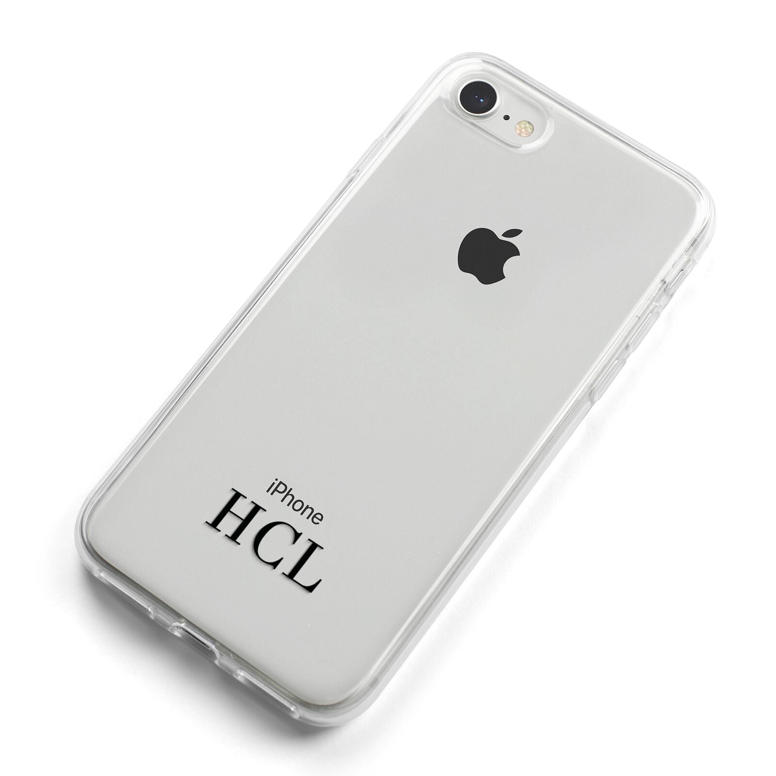 Personalised Black Initials Bottom Clear Custom iPhone 8 Bumper Case on Silver iPhone Alternative Image