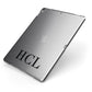 Personalised Black Initials Clear Customised Apple iPad Case on Grey iPad Side View