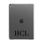 Personalised Black Initials Clear Customised Apple iPad Grey Case