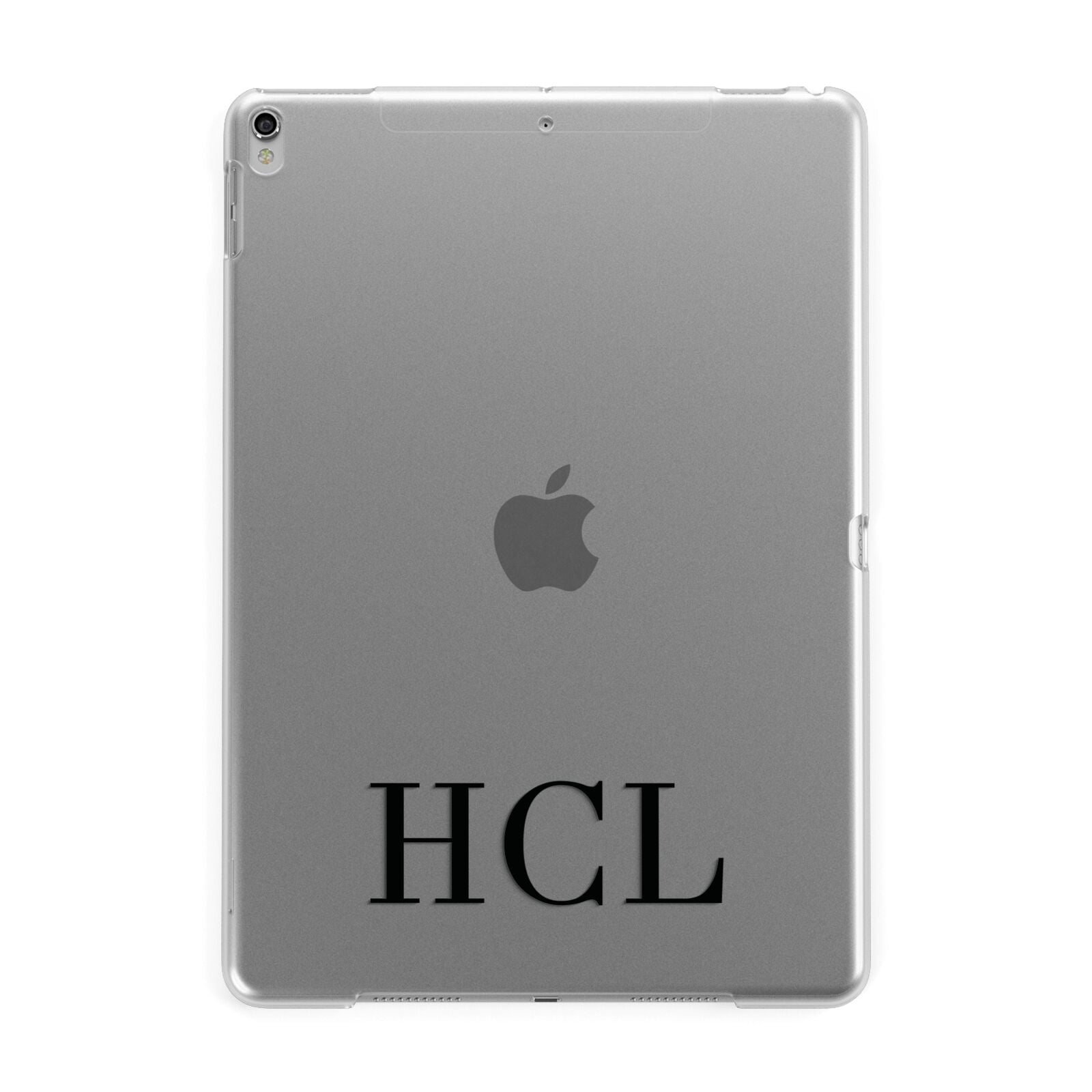 Personalised Black Initials Clear Customised Apple iPad Silver Case