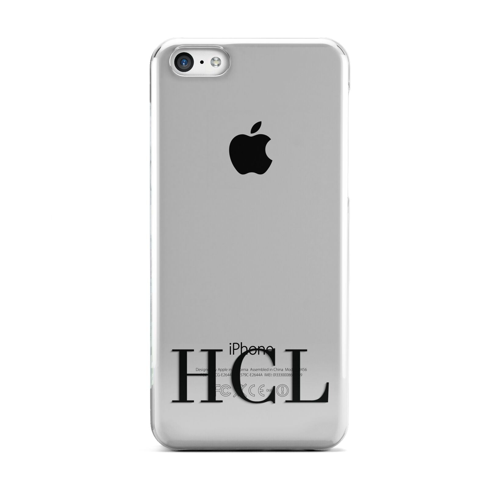 Personalised Black Initials Clear Customised Apple iPhone 5c Case
