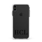 Personalised Black Initials Clear Customised Apple iPhone Xs Max Impact Case White Edge on Black Phone