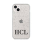 Personalised Black Initials Clear Customised iPhone 14 Plus Glitter Tough Case Starlight