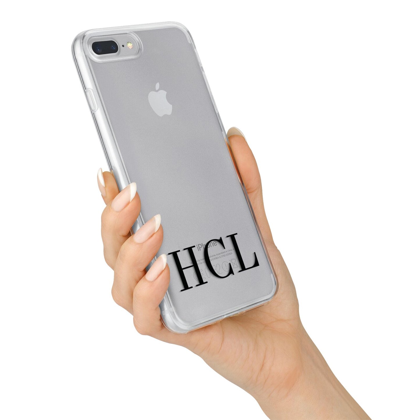 Personalised Black Initials Clear Customised iPhone 7 Plus Bumper Case on Silver iPhone Alternative Image