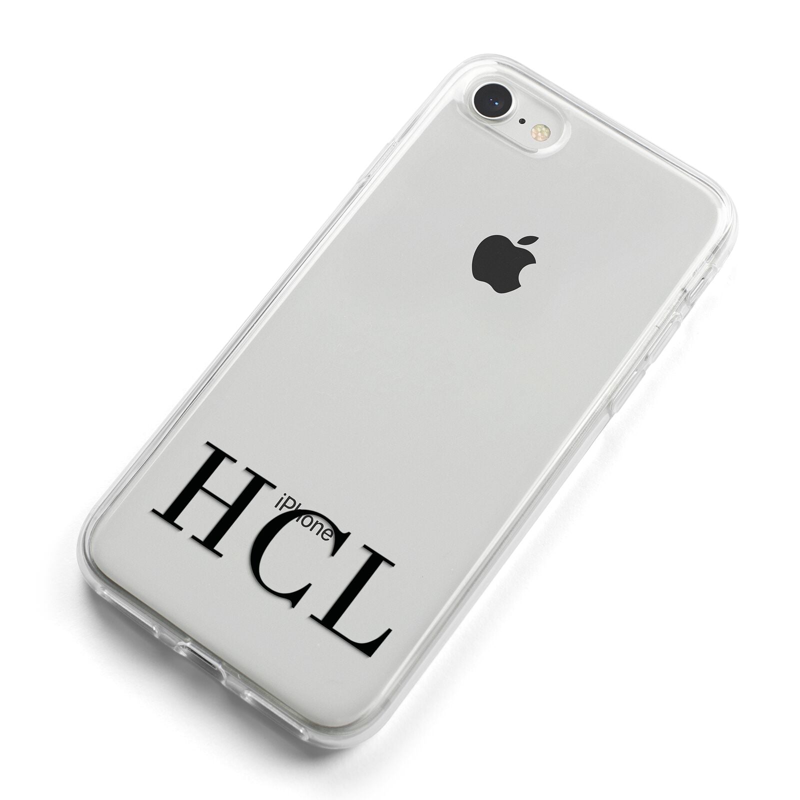 Personalised Black Initials Clear Customised iPhone 8 Bumper Case on Silver iPhone Alternative Image