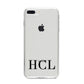 Personalised Black Initials Clear Customised iPhone 8 Plus Bumper Case on Silver iPhone
