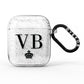 Personalised Black Initials Crown Clear AirPods Glitter Case