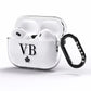 Personalised Black Initials Crown Clear AirPods Pro Clear Case Side Image
