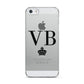 Personalised Black Initials Crown Clear Apple iPhone 5 Case