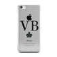 Personalised Black Initials Crown Clear Apple iPhone 5c Case