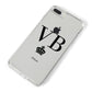 Personalised Black Initials Crown Clear iPhone 8 Plus Bumper Case on Silver iPhone Alternative Image