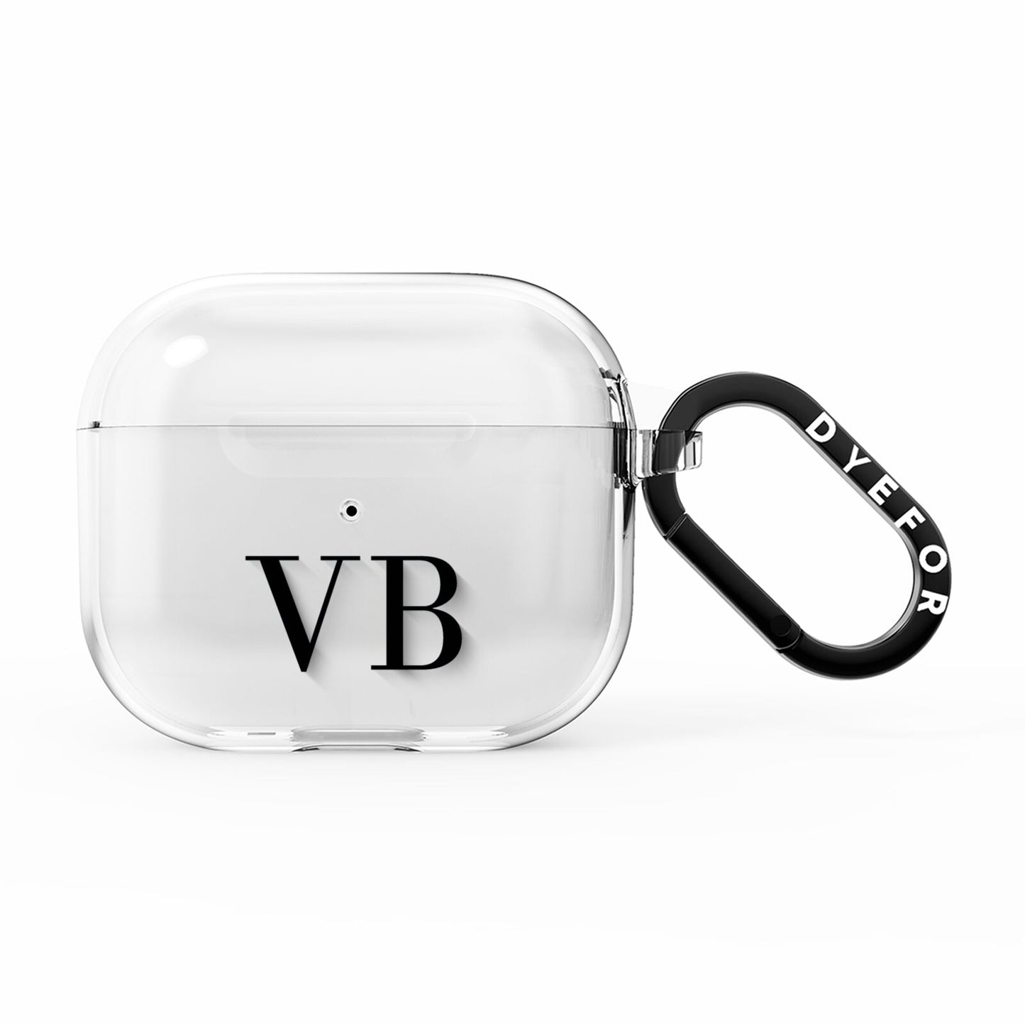 Personalised Black Initials Customised Clear AirPods Clear Case 3rd Gen