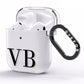 Personalised Black Initials Customised Clear AirPods Clear Case Side Image