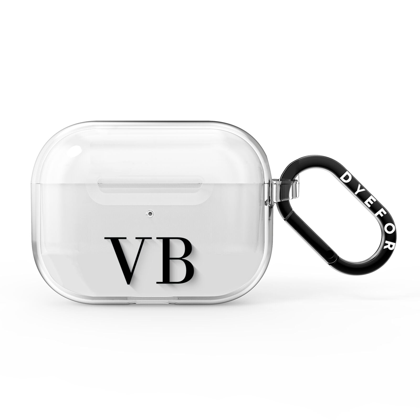 Personalised Black Initials Customised Clear AirPods Pro Clear Case