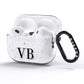 Personalised Black Initials Customised Clear AirPods Pro Glitter Case Side Image